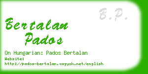 bertalan pados business card